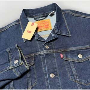 Levi's Denim Trucker Jacket Mens XL Blue Standard Stretch Button
